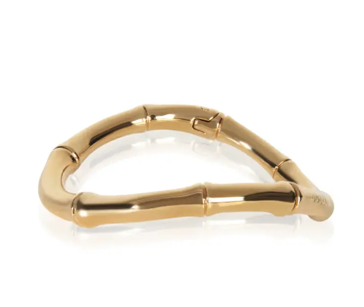 Pre-owned Gucci Gold Plated Large Bamboo Choker Necklace