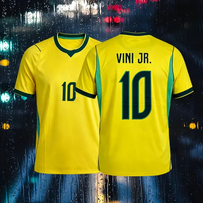 2026 New Home Yellow Away Blue No.10 Neymar Vinicius No.11 Raphinha Short-Sleeved Soccer Jerseys