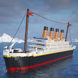 Large Ship Building Blocks Toy, 1288pcs/box Ship Model Building Blocks, Creative Blocks Building Toy for Boys & Girls