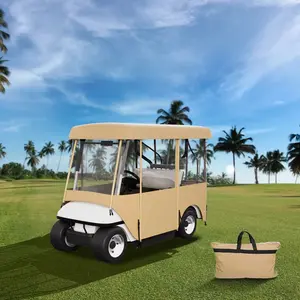 Golf Cart Enclosure, 4-Person Golf Cart Cover, 4-Sided Fairway Deluxe, 300D Waterproof Driving Enclosure with Transparent Windows, Fit for EZGO, Club Car, Yamaha Cart (Roof Up to 78.7''L)