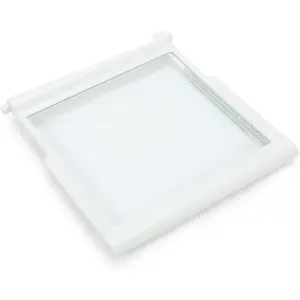 HECASA W10276341 Refrigerator Glass Shelf Compatible with Whirlpool Kenmore Sears Refrigerator Clear White Plastic Glass WPW10276341 1566982 2309523 PS11751711 W10167066 AP6018409 Replacement only