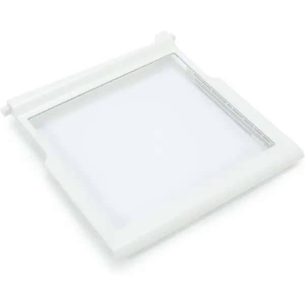HECASA W10276341 Refrigerator Glass Shelf Compatible with Whirlpool Kenmore Sears Refrigerator Clear White Plastic Glass WPW10276341 1566982 2309523 PS11751711 W10167066 AP6018409 Replacement only