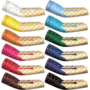 SQ-UDW003 12 Pairs Arm Sleeves for Kids Compression Football Baseball Youth UV Protection Breathable Cooling Sleeve