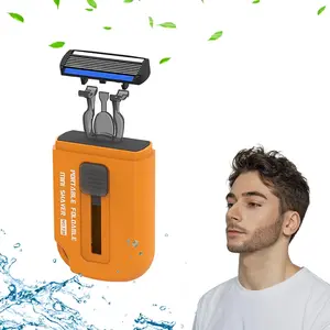 New manual telescopic portable beard shaver, waterproof, stylish design, suitable for business trips