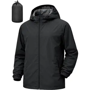 Men's Rain Jacket Windbreaker Waterproof Jacket Raincoat Cycling Running Hiking Gear Hood Lightweight PackableGift.