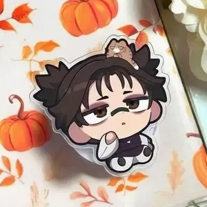 Dark Anime Boy Phone Grip, Bloodline Inspired Kawaii Phone Holder, Cute Gothic Cartoon Phone Accessory