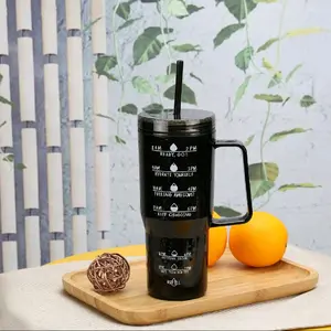 Thermal Black 30 oz Tumbler with Bubble Pattern and Handle for Everyday Use Cup Bottle Reusable Water Bottles Washable Bottled Portable Mug Drinkware