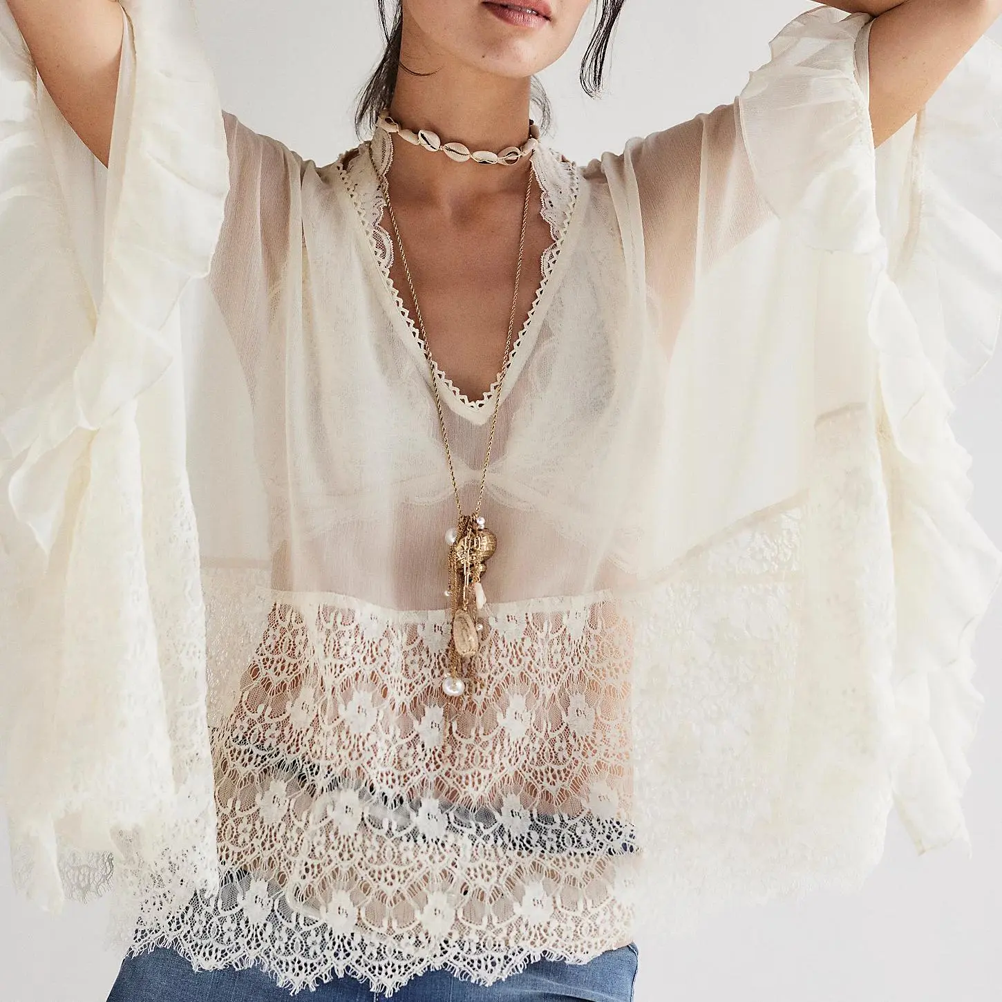 Women’s V Neck Poncho Tops Batwing Sleeve Solid Color Loose Fit T-Shirts Blouses