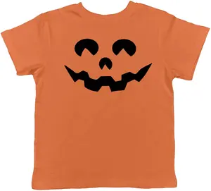 Toddler Cartoon Eyes Pumpkin Face Funny Fall Halloween Spooky T shirt Funny Toddler Shirts Halloween Apparel for Toddler Childrens Graphic Tees Orange