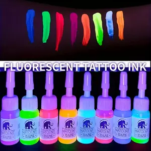 2/8 Fluorescent Tattoo Ink, Professional Tattoo Pigments, Tattoo Painting Supplies, Professional Supplies For Human Body Art