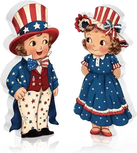 2 Pcs 250 Anniversary Decorations Patriotic Table Decorations 4th of July Tiered Tray Decor Memorial Day Table Centerpieces Independence Day Wood Sign Farmhouse Wooden Block for Home