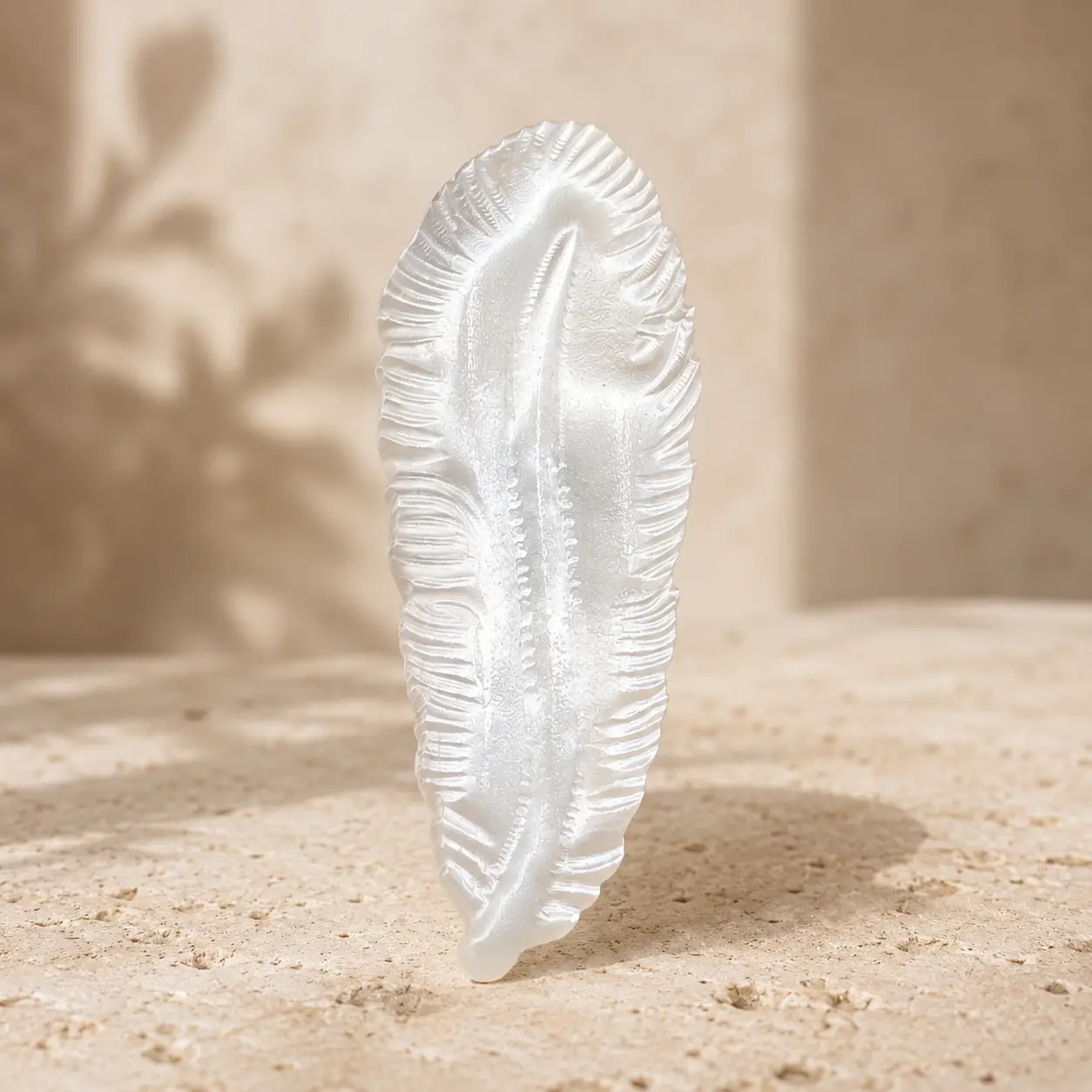 Stargate Premium Natural Selenite Feather Carving - Satin Spar Cleansing Crystal (1 Pc, Approx. 8-9cm)