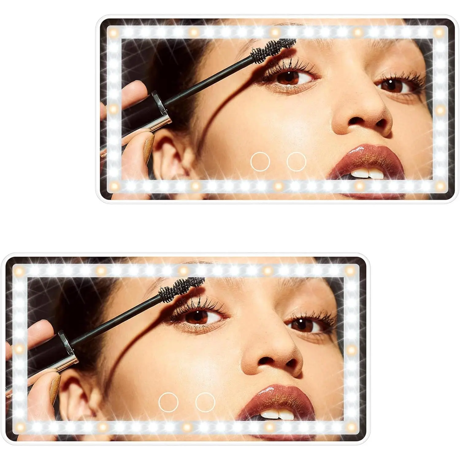 Car Sun Visor Vanity Mirror with Lights, 2 Pcs Rechargeable Car Makeup Mirror Accessories, Birthday Gifts for Women Girl, 3 Light Modes, Dimmable Touch Led Screen, Universal for Car Truck