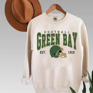 GREEN BAY FOOTBALL Crewneck Sweatshirt, Retro 1919 Football Sweatshirt, Classic Game Day Sweatshirt, Green Bay Team Fan