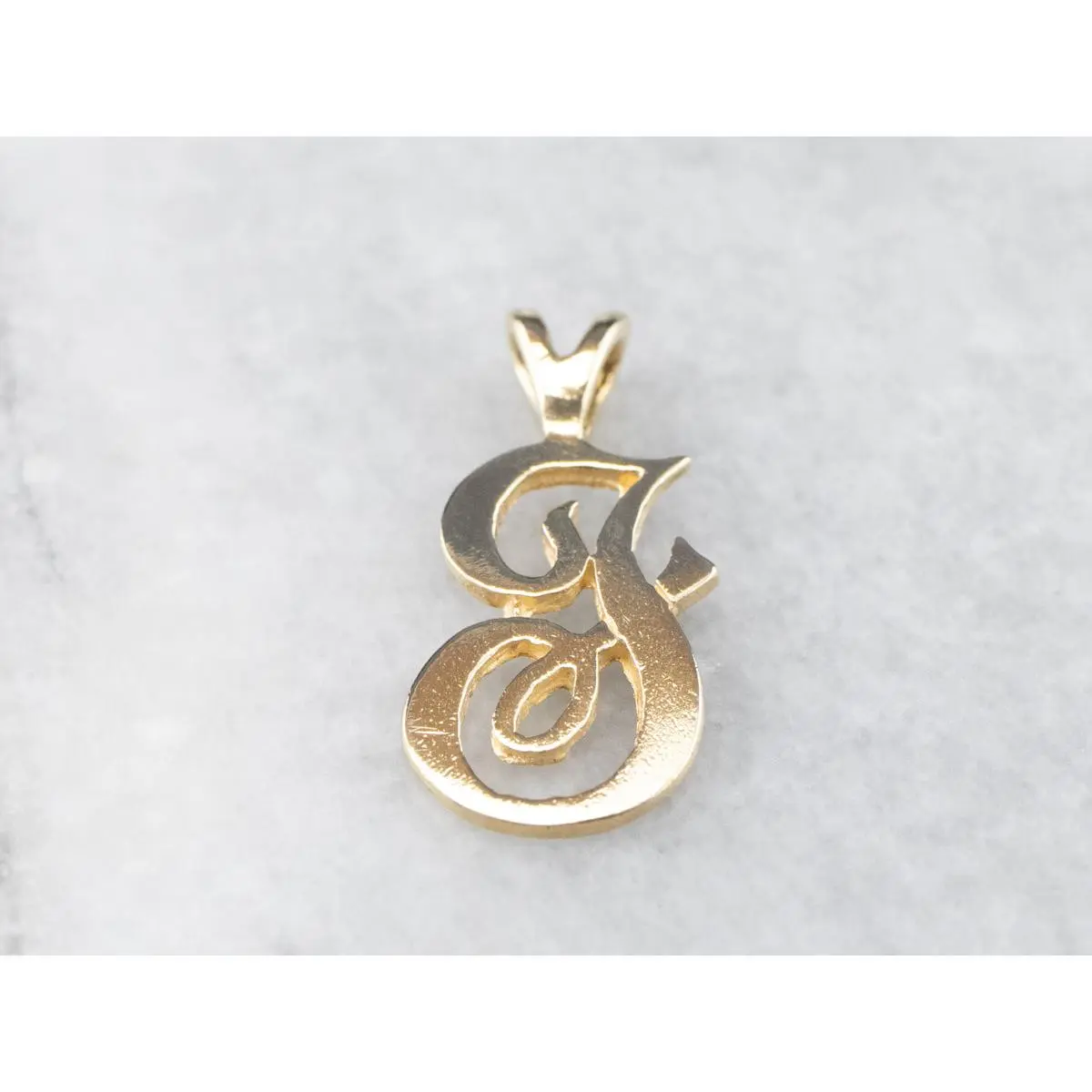 Gold Cursive Letter "F" Pendant