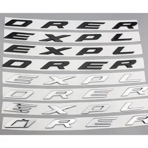 1X 3D ABS Chrome Black EXPLORER Letters Car Front Hood Emblem Badge Sticker for Explorer 2011-2019 Car Styling Accessories