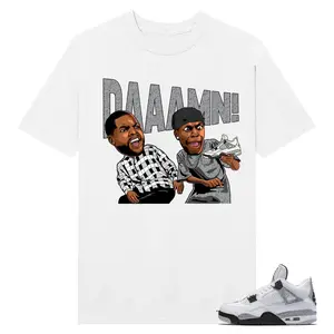 Damn Meme Friday Streetwear Sneakerhead Shirt, AJ 4 White Cement Matching Tee, Shirt To Match sneaker