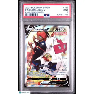 Pokemon TCG Duraludon V 2021 Pokemon Sword & Shield Evolving Skies #198 Evolving Skies PSA 9