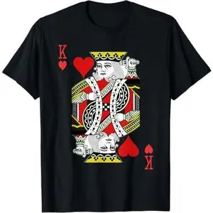 King Of Hearts Casino Halloween Costume Cards Poker Card T-Shirt