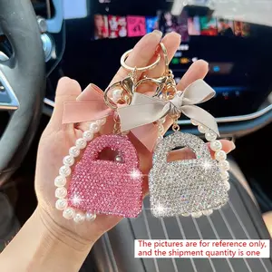 Creative Bow Rhinestone Bag Model Keychain, Fashionable Women's Delicate Handbag Pendant, Perfect Holiday Gift Accessory