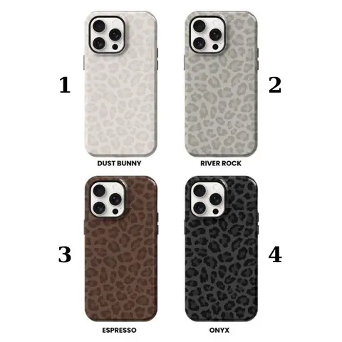 Leopard Cheetah iPhone Case for 11 12 13 14 15 16 17 Pro Max Tough Case, Aesthetic Design Phone case, Gift