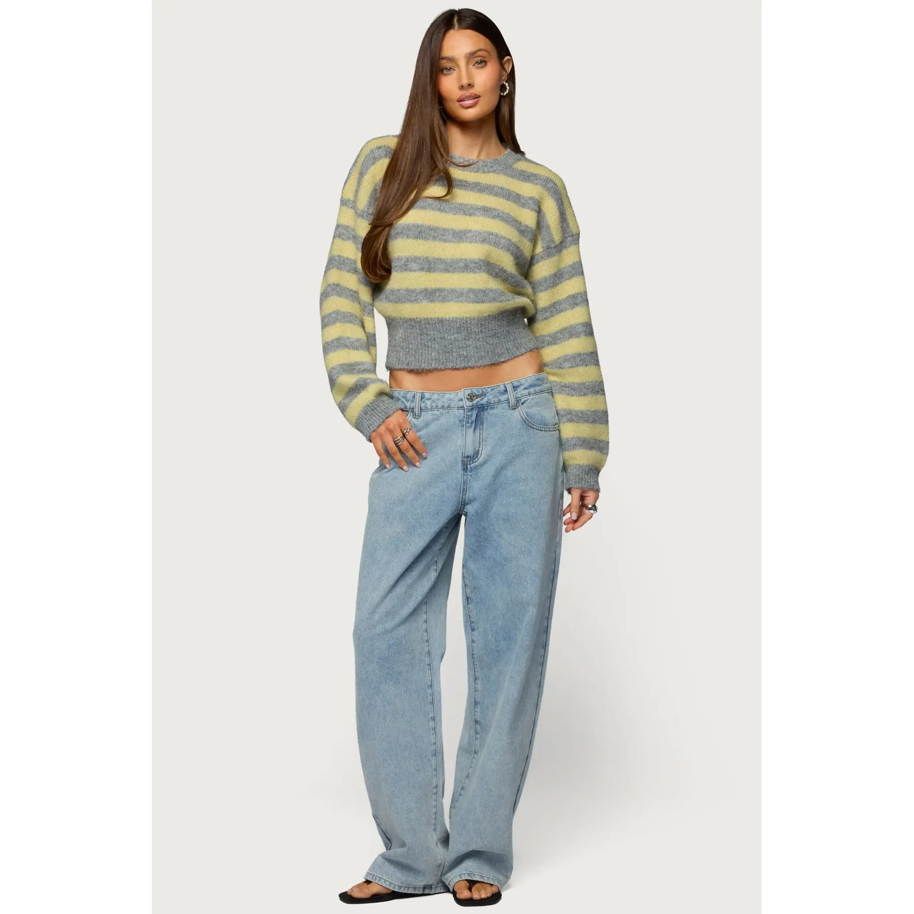 Dalina Washed Low Rise Baggy Jeans