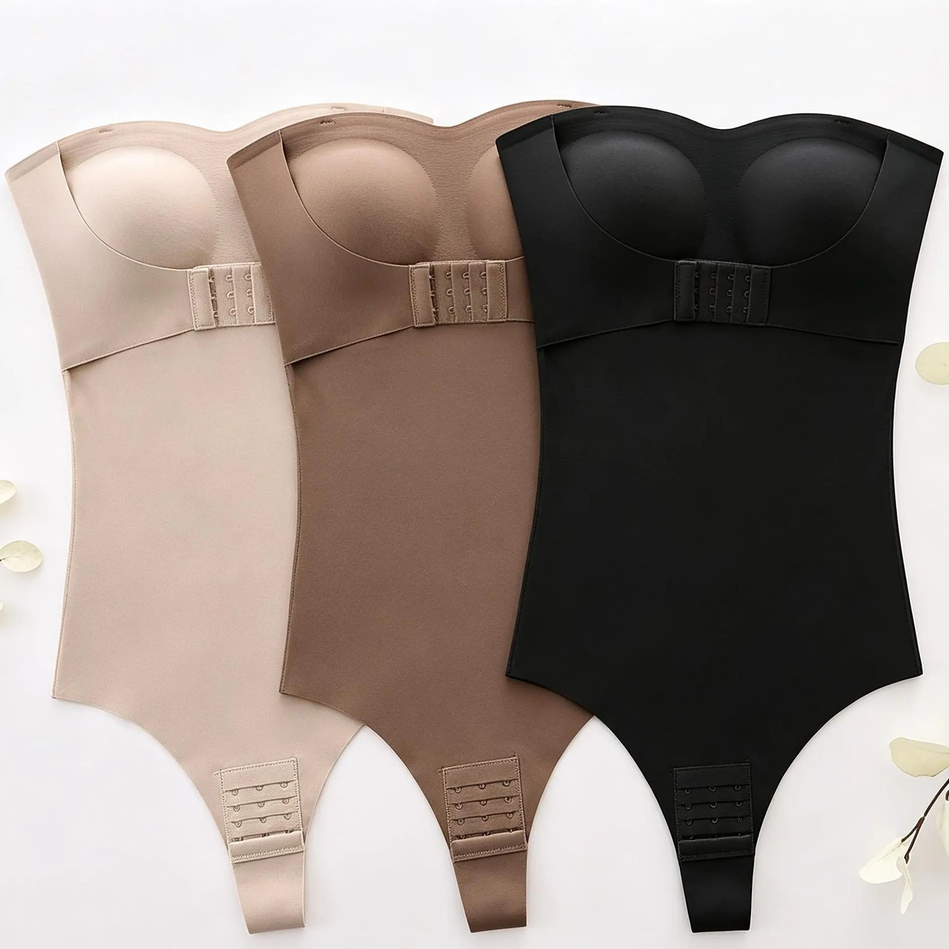 Shapewear for Women Tummy Control Bodysuits ，Women's Seamless Shapewear Bodysuit in Beige, Brown, and Black - Comfortable and Stylish