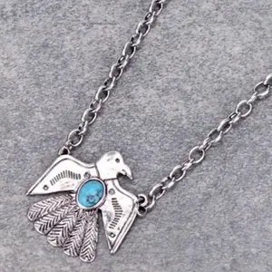 Western Thunderbird pendant necklace available in copper color or Silver color