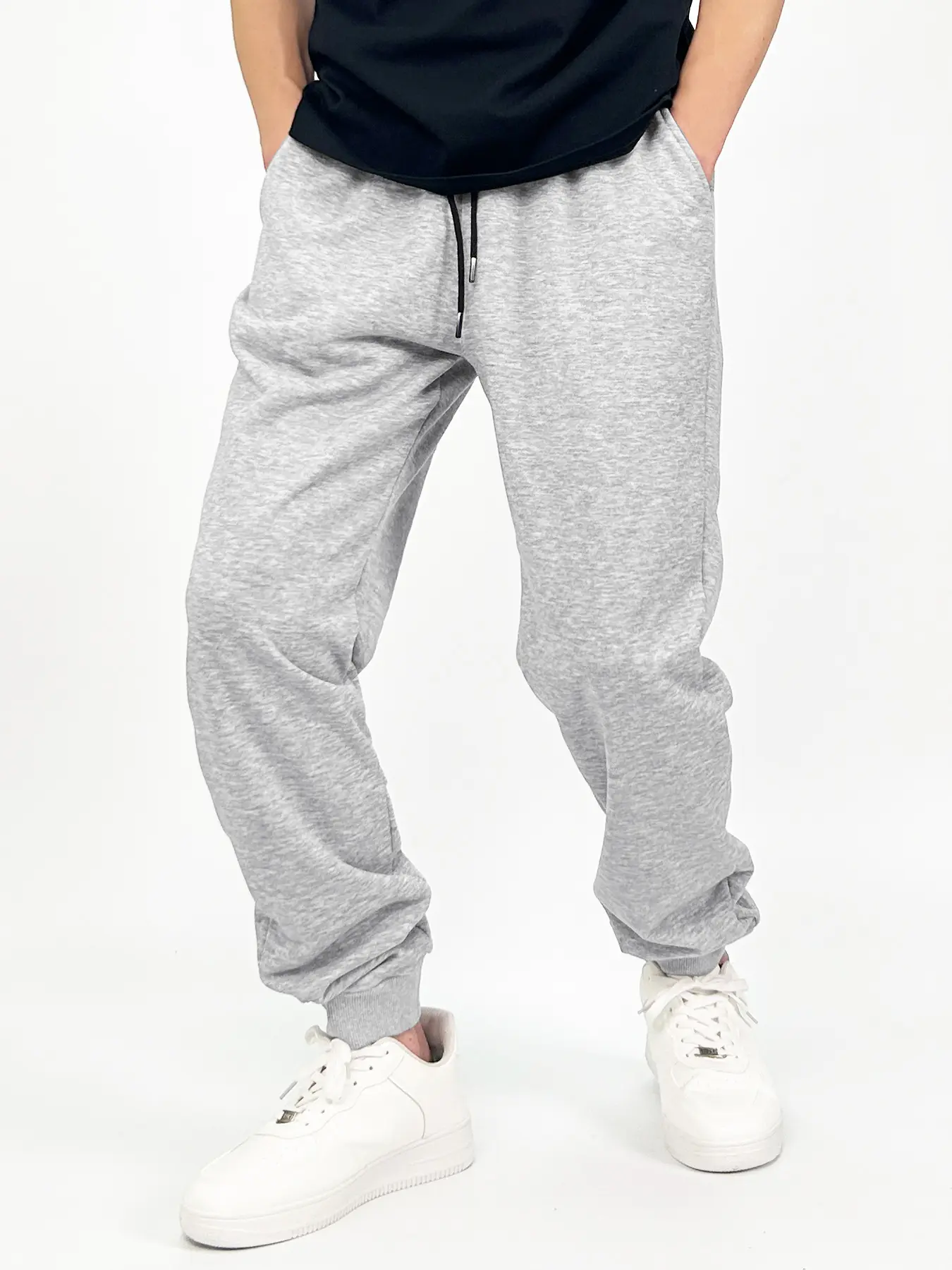 Men's casual jogging pants, Casual Athletic Jogging, suitable for all seasons, with elastic drawstring waistband and ankle fold design, knitted sports pants, machine washable, suitable for gym, running, sports and daily wear, Sporty Athletic Trousers