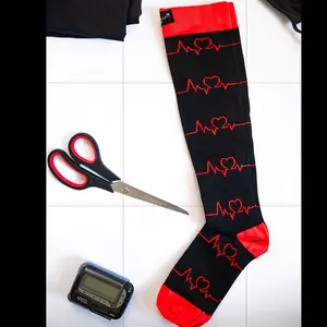 Compression Socks with Heartbeat Design for Enhanced Comfort and Support