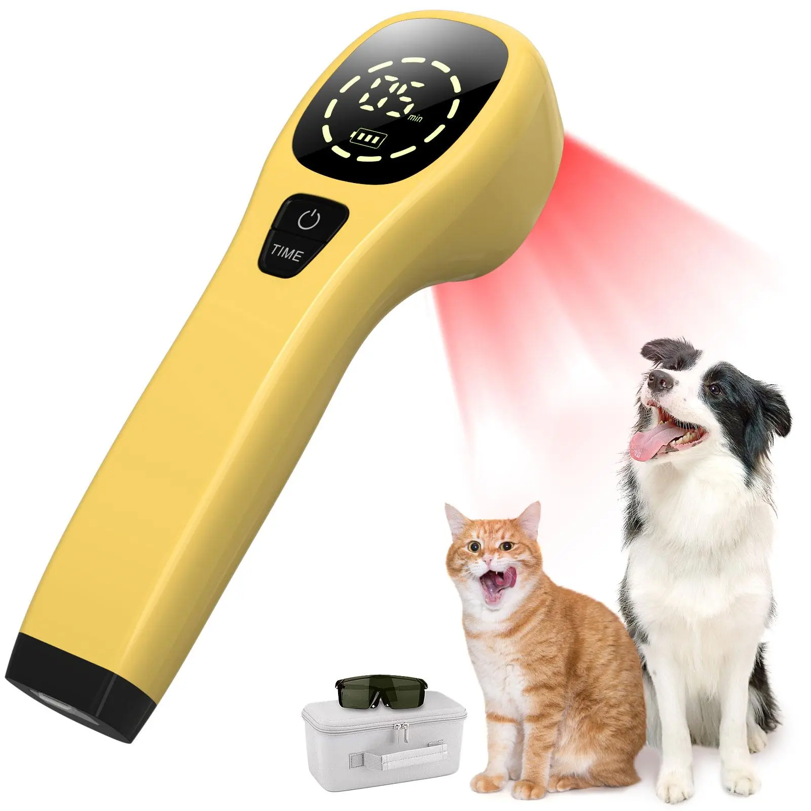 Red Light Therapy Massage Devices for Pet Pain Relief, Cold Laser Therapy to Boost Blood Circulation with 2600mAh Battery, 12x650nm & 2x808nm Lights for Dogs & Cats