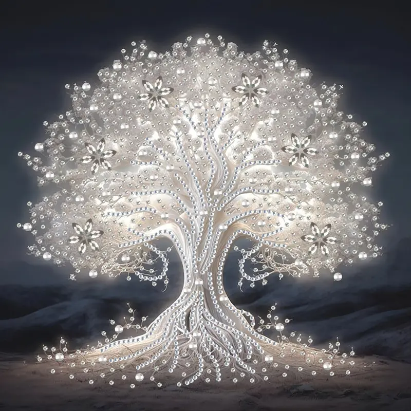 Life Tree DIY Diamond Painting Kit, 11.8x11.8 Inch Acrylic Craft Set, Irregular and Round Diamonds, Home Decor, Wall Art Painting, Handicraft, Handcraft and Handmade Gift, DIY Craft Supplies
