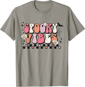 Retro Groovy Spooky Vibes Vintage Ghost Hippie Halloween T-Shirt - Elizabethmc Shop ELUB0BDK6LRND