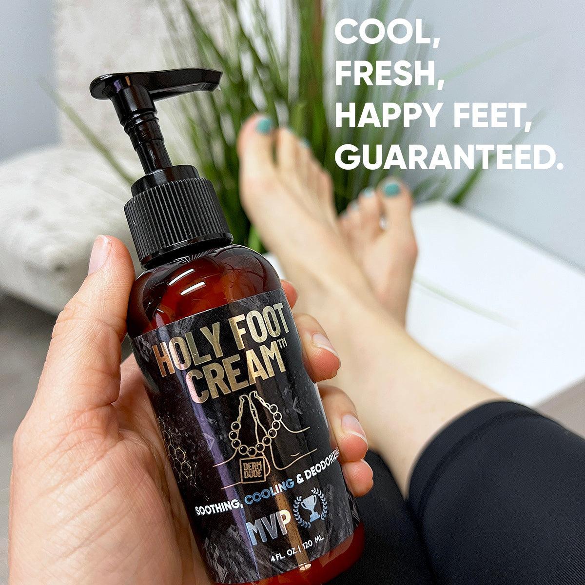 Derm Dude Foot & Sack Pack| Happy Sack Ball Deodorant Anti Chafing Cream & Holy Foot Cream | Odor Control - Strawberry Lollipop Scent