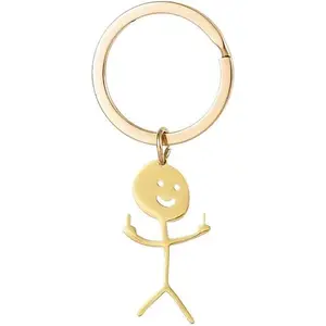 Funny Doodle Keychain Middle Finger Keyring Personality Gag Gift Bff Friendship Gift