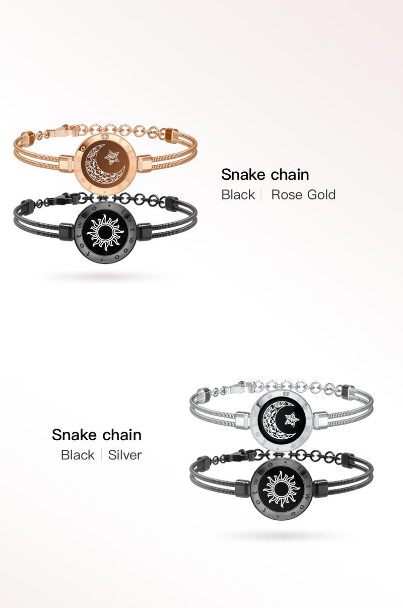 【emotional smart jewelry】totwoo Long Distance Touch Bracelets with Sun&Moon Functional Love Connect Gift For Boyfriend or Girlfriend or your Family