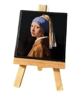 Mini Canvas (Girl with a Pearl Earring) Decor Artwork 2.5"x2.5"