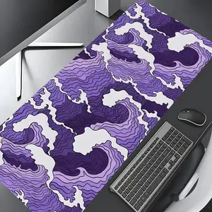 Abstract Ocean Waves Pattern Mouse Pad, Rectangle Gaming Mouse Pad, Non-slip Rubber Pad, Desktop Decoration Protection Pad for Home, Office, Games