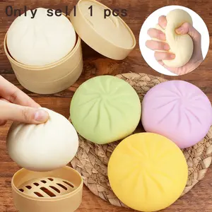 2026 Online celebrity creative decompression toy simulation slow rebound Cha siu bao pinch funny ball trick decompression gift