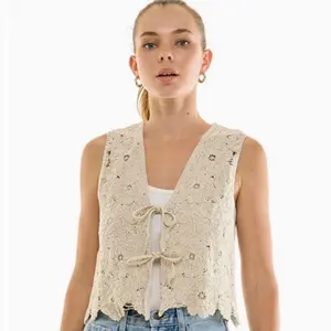Ivory Crochet Top-Vest