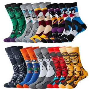 10-Pack Vibrant Art Print Mid-Calf Socks, Breathable Cotton Blend Novelty Socks, Stylish Fun Socks for Daily Wear, Cosplay, Party, Gift for Him/Her, Must-Have Trendy Streetwear Socks