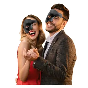 Black Matte Phantom of the Opera Mask - Costume Accessory - One Size