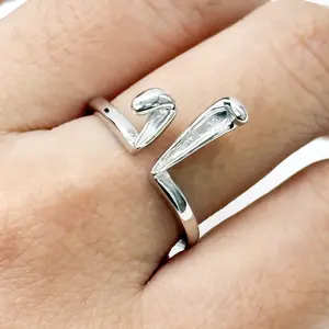 Bunny Ears Ring Adjustable Silver Jewelry Best Gifts for Women Men Mom Grandma Girlfriend Boyfriend Lover Anniversary Wedding Friend Birthday Engagement Graduation