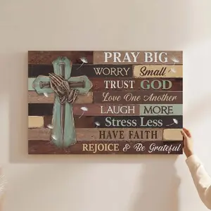 Wooden Frame Canvas Poster,Ten Commandments Wall Art For Office Wall Decor - Inspirational Bible Canvas Print Poster, White Motivational Positive God Quotes Picture,Religious Christian Gift Artwork Decoration