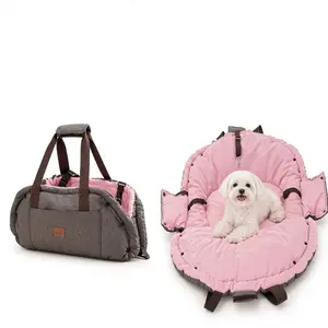 2-In-1 Pet Mattress & Travel Bag Carrier - Hands-Free, Travel-Friendly Animal Carrier with Buckle Support, Safety Belt Hook, Soft Comfort, Durable Wear-Resistance for Daily Use