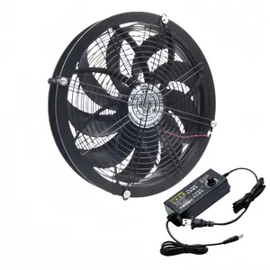 Powerful Circular 12-Inch 30cm X 4cm AC 115V Industrial Fan with Speed Controller - 730CFM High Airflow - Ideal for Workshops, Greenhouses, Server,Inverter