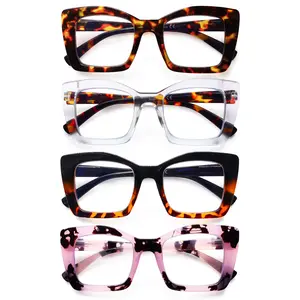 ZOELEAD 4 Pack Fashion Reading Glasses for Men and Women Blue Light Blocking Glasses for Screens with Stylish Pattern Print Frame and Adjustable Spring Hinges Lady's Computer Readers