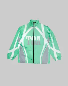 Y2K Men Graphic Windbreaker Jacket Casual Striped Track Jacket Summer Lightweight Streetwear Zip Up Coat