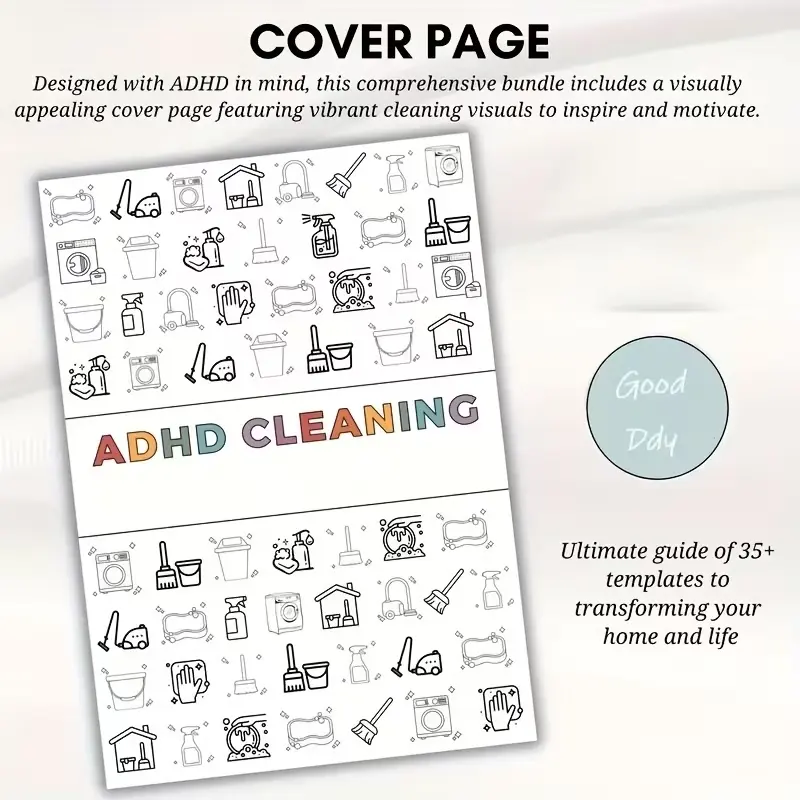 Cleaning Planner for Adults – Undated Daily, Weekly & Monthly Cleaning Schedule & Checklist – Household Chores Organizer Notebook for Home Management, Routine Tracking Family Cleaning Tasks