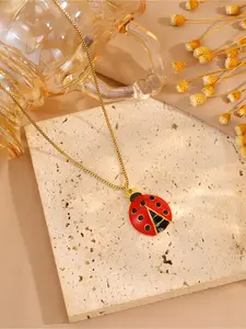 1 elegant and luxurious stainless steel necklace with a seven star ladybug design, suitable for both men and women. Elegant jewelry for both women and men, perfect for daily wear, vacation, and important occasions